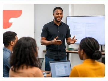 An instructor leading a hands-on training session with learners